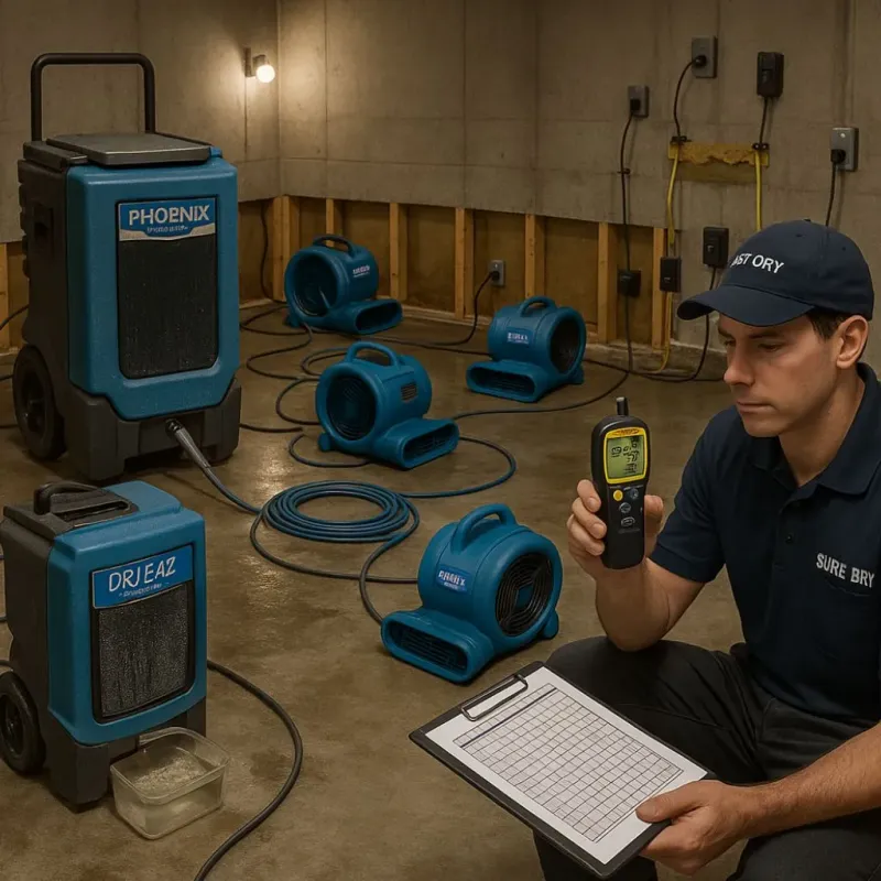 Structural Drying and Dehumidification process in Ladonia, AL